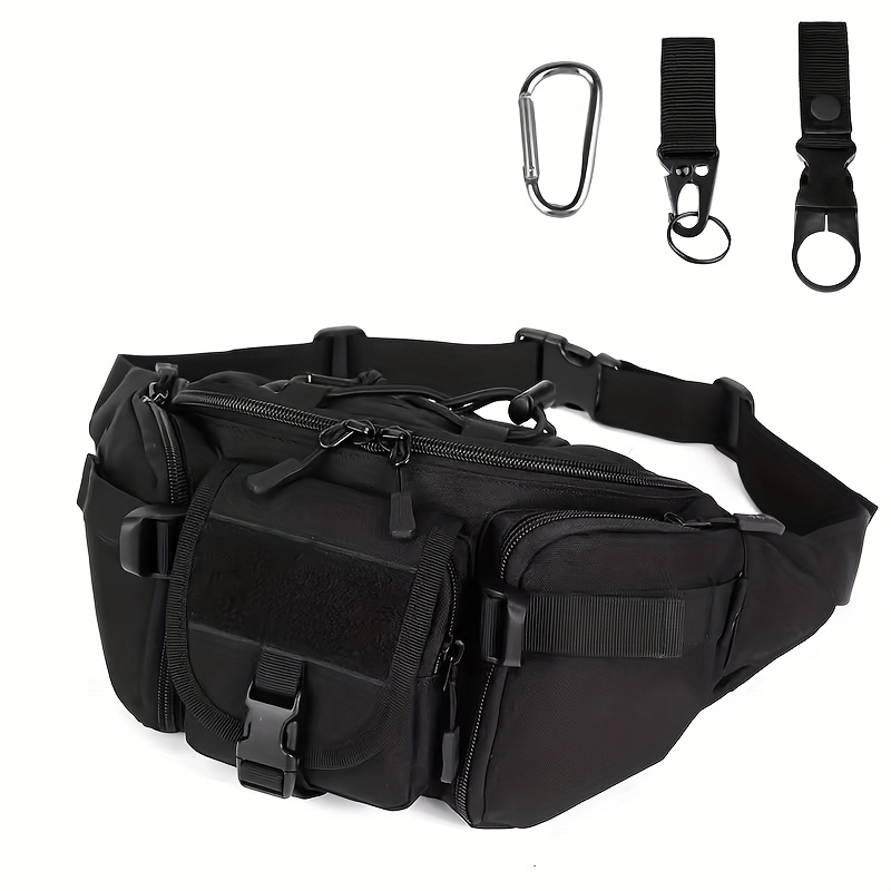 D Ring Strap - アウトドア多機能ウエストバッグ タクティカルモールウエストバッグ、ボトルフックとDリングバックル付き4点セット、調節可能なウエストベルト