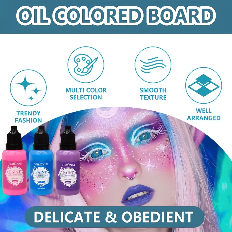 2本セットの白黒フェイスペイントセット。ペイントブラシ1本付 - Cosplay Prop Paint のレビューと価格