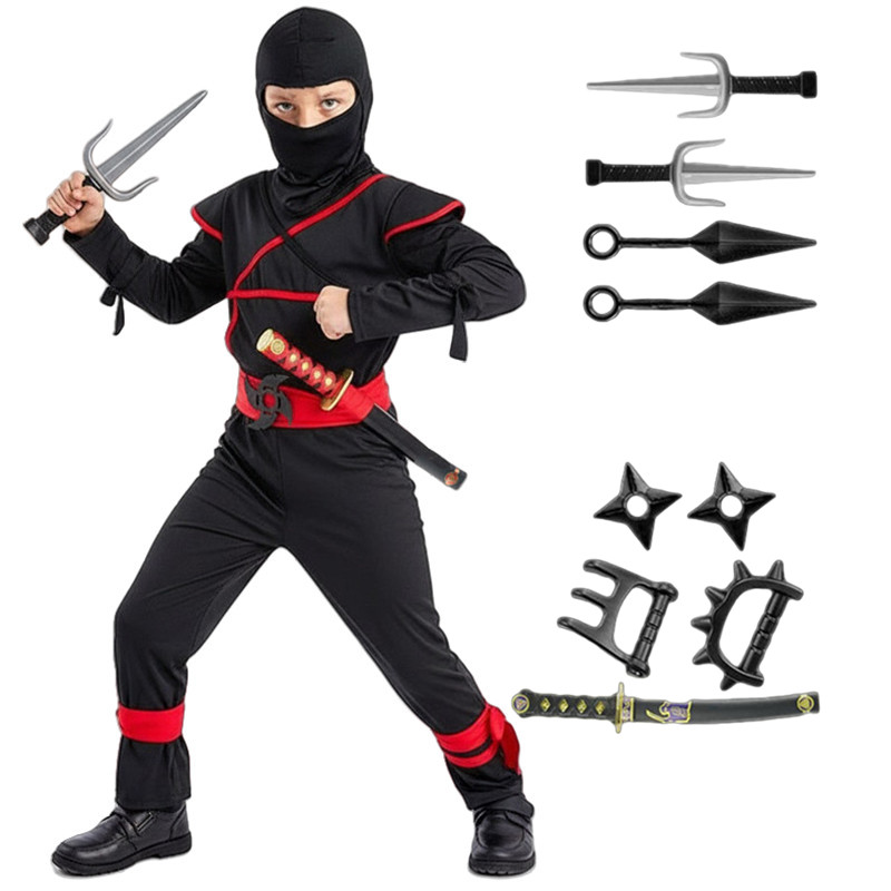 子供用侍コスチューム 忍者コスプレ ハロウィンパーティー コ - Cosplay Prop Dagger のレビューと価格